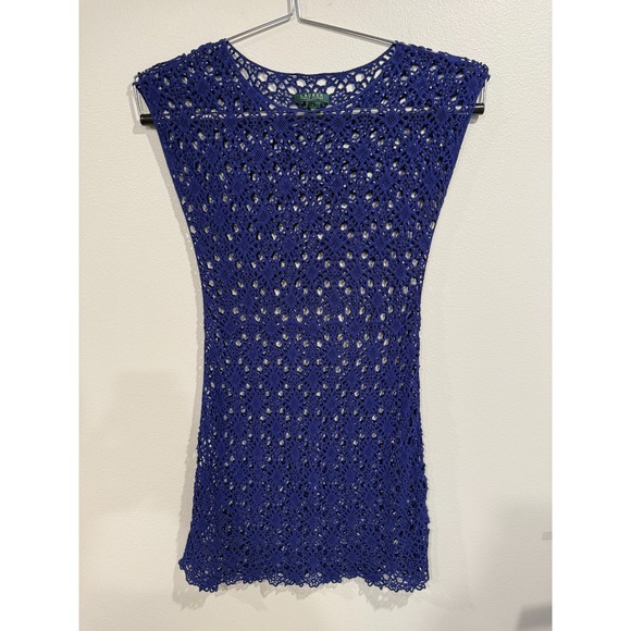 Lauren Ralph Lauren Dresses & Skirts - Lauren Ralph Lauren Crochet Midi Dress Women's Large Royal Blue Sleeveless Sheer